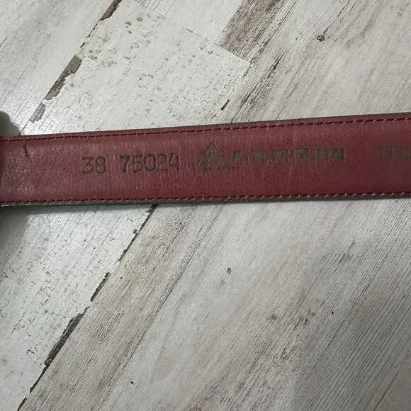 Leegin Genuine Leather Gray Womens Belt 38 Embossed Vintage Casual Work Gold Bkl - Picture 3 of 5